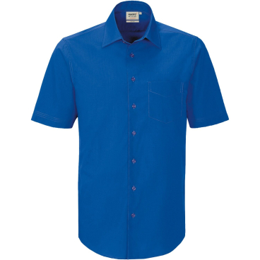 HAKRO Herrenhemd Performance, 1/2 Arm – MikraLinar (50/50), Comfort Fit, Kent-Kragen Farbe: royal, Größe: 4XL - Bild-Darstellung des Produktes 1
