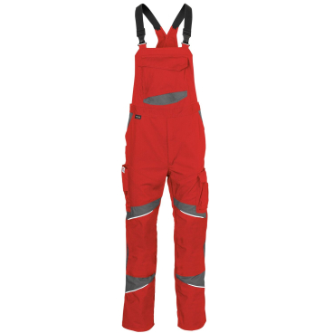 Kübler Latzhose ACTIVIQ cotton+ – ergonomisch, robust, mit Reflektoren Farbe: rot/anthrazit, Größe: 42 - Bild-Darstellung des Produktes 1