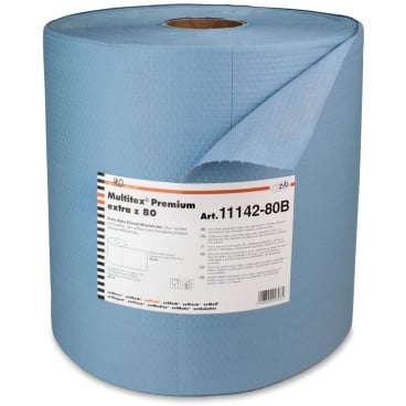 Multitex-Rolle Premium Extra z 80 Wischtücher 1 Rolle = 475 Abrisse zu je 34 x 32 cm, blau - Bild-Darstellung des Produktes 1