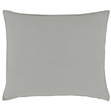 ESSENZA GUY Kopfkissenbezug, 100% Baumwolle (enzymgewaschen), vintage washed, mit Ziernaht und Knopfverschluss, grau silver - Bild-Darstellung des Produktes 1