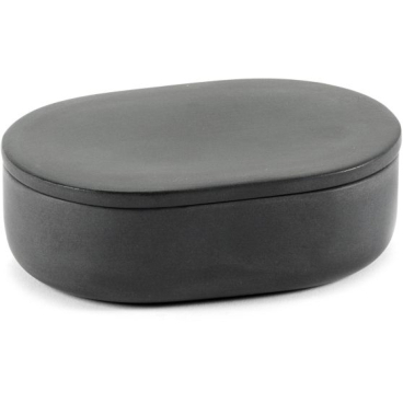 SERAX Cose Aufbewahrungsdose mit Deckel, oval aus Porzellan – Design Bertrand Lejoly. dunkelgrau - Bild-Darstellung des Produktes 1