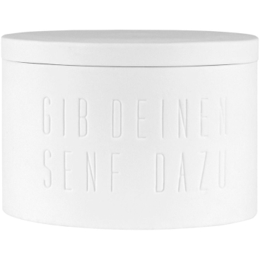 räder Heimatliebe Senftopf „Gib deinen Senf dazu“– Porzellan, spülmaschinen- und mikrowellengeeignet. weiß - Bild-Darstellung des Produktes 1