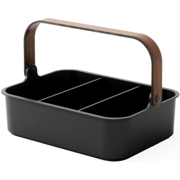 Umbra Bellwood Caddy Aufbewahrungskorb, stapelbar, schwarz. black-walnut - Bild-Darstellung des Produktes 1