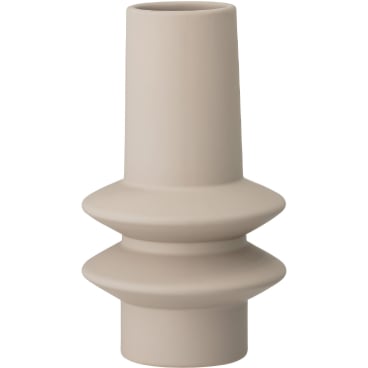 Bloomingville Isold Vase Ø 12,5 cm, Höhe 22 cm, Steingut, natur/beige. Ø 12,5 cm - Höhe 22 cm - Bild-Darstellung des Produktes 1