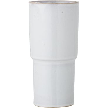 Bloomingville Marji Vase, Steinzeug, Weiß. Ø 12 x Höhe 24 cm - Bild-Darstellung des Produktes 1