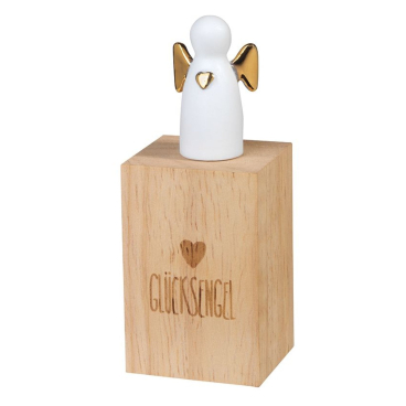 räder Kleiner Engelbegleiter Glücksengel, Porzellan, braun, mit Holzbox. braun - Bild-Darstellung des Produktes 1