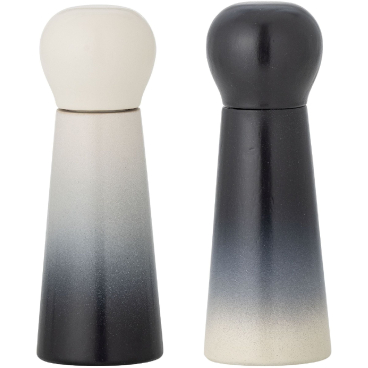 Bloomingville Hyman Salz- und Pfeffermühlen-Set aus Gummibaumholz und Polypropylen, blau/natur. blue - Bild-Darstellung des Produktes 1