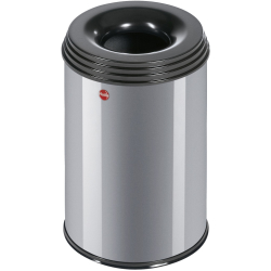 Hailo ProfiLine Safe M Flammenlöschender Papierkorb, 14 Liter, Papierkorb mit flammenlöschendem Deckel, Farbe: silber 0915-652