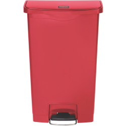Rubbermaid Tretmülleimer Slim Jim® Step-On, Kunststoff, 68 Liter, Hochwertiger Abfalleimer mit extrem langlebigen Trittpedal, Farbe: rot 1883568