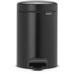 Brabantia International B.V. Brabantia Treteimer NEWICON, 3 Liter, Stylischer Abfallbehälter mit herausnehmbaren Innenbehälter, Farbe: Matt Black 11 33 21