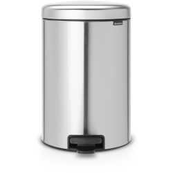 Brabantia International B.V. Brabantia Treteimer NEWICON, 20 Liter, Stylischer Abfalleimer mit herausnehmbaren Innenbehälter, Farbe: Matt Steel, Fingerprint Proof 11 19 07