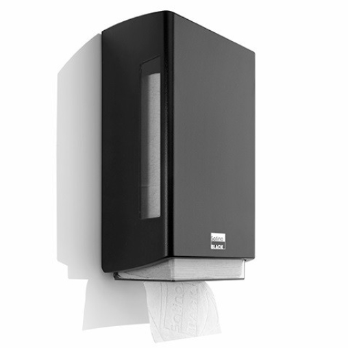 SATINO Black BriQ single Toilettenpapierspender