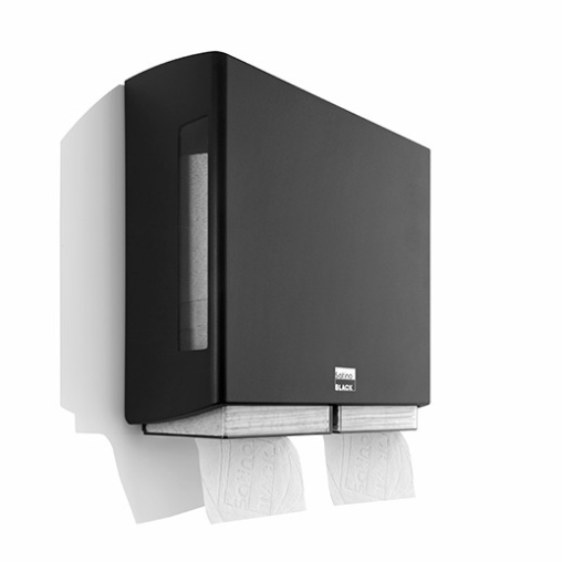 SATINO Black BriQ double Toilettenpapierspender