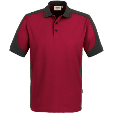 Hakro Polo-Shirt PERFORMANCE CONTRAST 839 – MikraLinar Piqué (50% Baumwolle/50% Polyester), rot, 3XL Farbe: weinrot, Größe: 3XL - Bild-Darstellung des Produktes 1