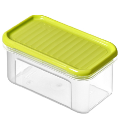 Rotho Kunststoff AG Rotho DOMINO Vorratsdose, transparent / lime grün, Frischhaltedose aus Kunststoff, 500 ml, Maße: 165 x 90 x 70 mm 1741905070