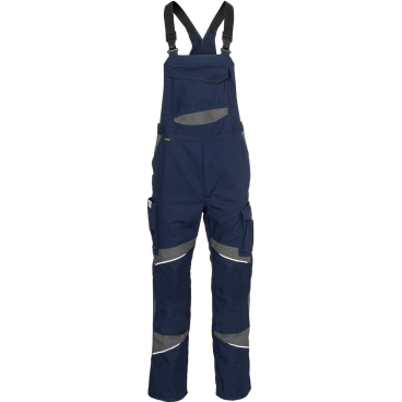 Kübler Latzhose ACTIVIQ cotton+ – robuste Arbeitslatzhose, 65% Baumwolle, reflektierend Farbe: dunkelblau/anthrazit, Größe: 118 - Bild-Darstellung des Produktes 1
