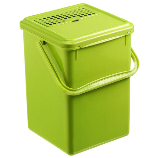 Rotho GREENLINE BIO Komposteimer mit Aktivkohlefilter, grün