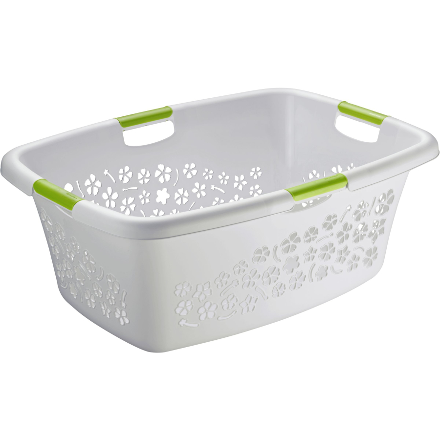 Rotho FLOWERS Wäschekorb, 50 Liter, Farbe: grau/grün online kaufen