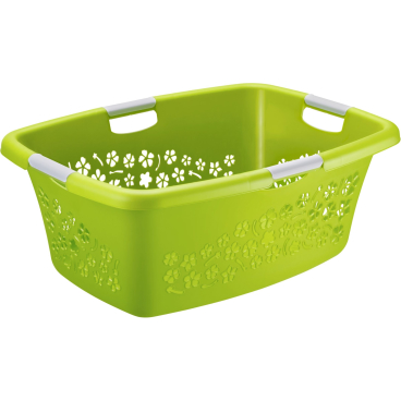 Rotho Wäschekorb FLOWERS, 50 Liter Farbe: grün/weiß - Bild-Darstellung des Produktes 1