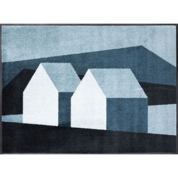 Heymat Original Heim Fußmatte, Design Kristine Five Melvær, 85 x 115 cm, blau-schwarz. blau-schwarz - Bild-Darstellung des Produktes 1