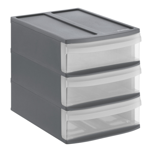 Rotho SYSTEMIX Schubladenbox, 3 Schubfächer