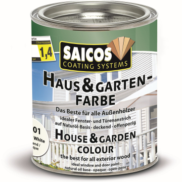 SAICOS Haus- & Gartenfarbe, weiß 750 ml - Dose - Bild-Darstellung des Produktes 1