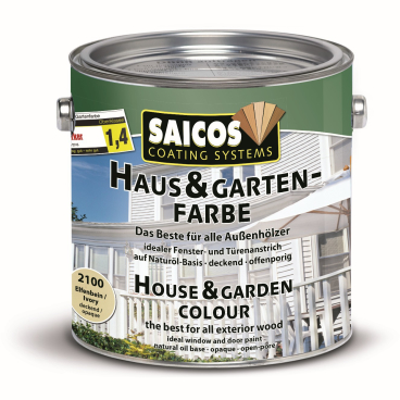 SAICOS Haus- & Gartenfarbe, elfenbein 2,5 Liter - Dose - Bild-Darstellung des Produktes 1