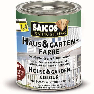 SAICOS Haus- & Gartenfarbe, schwedenrot 750 ml - Dose - Bild-Darstellung des Produktes 1