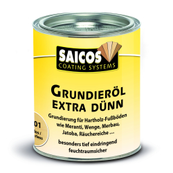 SAICOS COLOUR GmbH SAICOS Grundieröl Extra Dünn, farblos, Grundierung für Exotenhölzer und behandelte Fußböden, 750 ml - Dose 3001300