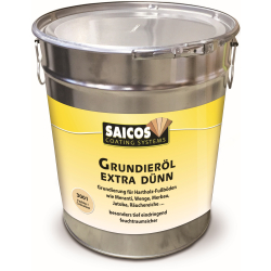 SAICOS COLOUR GmbH SAICOS Grundieröl Extra Dünn, farblos, Grundierung für Exotenhölzer und behandelte Fußböden, 10 Liter - Eimer 3001700