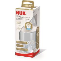 NUK Nature Sense Babyflasche mit Trinksauger, Babyflasche mit Silikon-Trinksauger, Fassungsvermögen: 260 ml, farbig sortiert 10.216.191