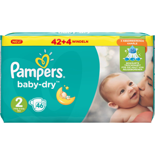 Pampers Baby Dry Mini Windeln 3-6 kg, Größe 2