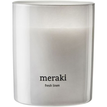 Meraki Fresh Linen Duftkerze, Stumpenkerze 200 g – frischer Wäscheduft, ca. 28 Std. 200 g - Höhe: 9,5 cm - ø 8 cm - Bild-Darstellung des Produktes 1