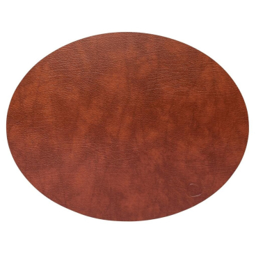 Lind DNA Double Oval Bull Platzset, wendbar, 80% recyceltes Leder, 20% Naturkautschuk, Weiß. cognac/black - Bild-Darstellung des Produktes 1