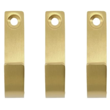 Meraki Thapsus Wandhaken 3er-Set, gebürsteter Edelstahl, minimalistisches Design mit Meraki-Logo-Gravur. brushed brass coloured - Bild-Darstellung des Produktes 1