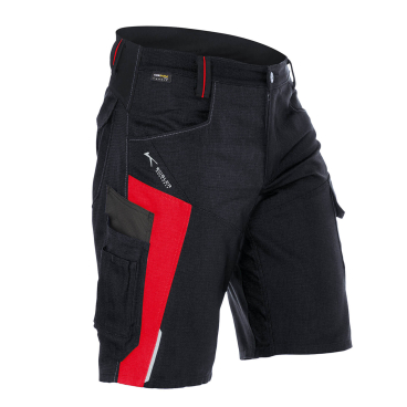 Kübler Bodyforce Shorts – robuste Workwear-Shorts mit hohem Tragekomfort. schwarz/mittelrot - Bild-Darstellung des Produktes 1