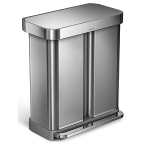 simplehuman Mülleimer Trennsystem mit Beutelfach, Edelstahl