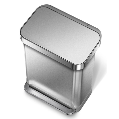 simplehuman Treteimer mit Beutelfach, rechteckig, Edelstahl