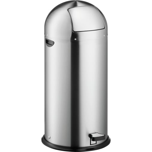 helit "the step dome" Push-Edelstahl-Tretabfallbehälter, 52 Liter