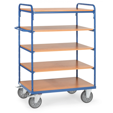 Fetra Etagenwagen mit 5 Böden aus Holz 1200x800mm Ladefläche 1 Stück - Bild-Darstellung des Produktes 1