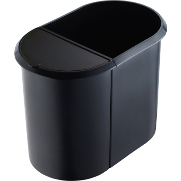 helit Papierkorb Duo-System "the double", 20 + 9 Liter Farbe: schwarz - Bild-Darstellung des Produktes 1