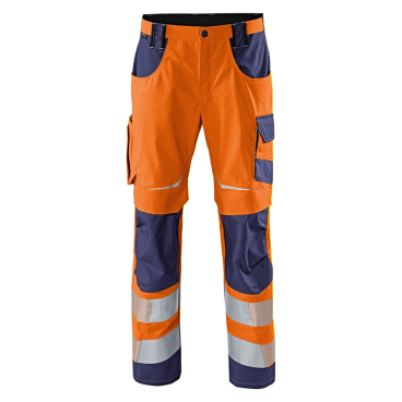 Kübler Warnschutz-Bundhose REFLECTIQ, Hi-Vis Klasse 2, CORDURA-Kniepolstertaschen, orange/marine, Gr. 28 Farbe: orange/marine, Größe: 28 - Bild-Darstellung des Produktes 1
