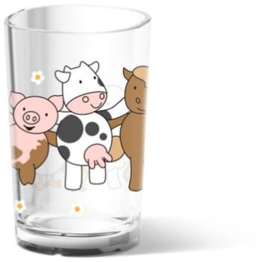 EMSA Kids Kinderglas, 200 ml – Farbe: Grün, Motiv: Farm Family