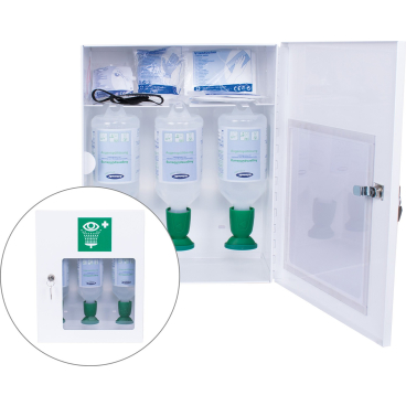 Actiomedic® EYE CARE Augenspülschrank I mit Zusatzausstattung Farbe: weiß - Bild-Darstellung des Produktes 1