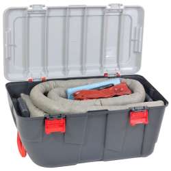 Schöller Notfallset für Öl, Ideal zur Bekämpfung von Leckagen, 1 Set, Aufnahmekapazität: 75 l, grau KGE1