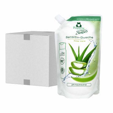 Frosch Senses Dusche Nachfüllbeutel, mit Aloe-Vera 1 Karton = 8 Nachfüllbeutel à 500 ml - Bild-Darstellung des Produktes 1