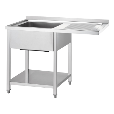 Gredil Spültisch mit Grundboden und Überstand, Becken links Maße (B x T x H): 1000 x 700 x 900 mm - Bild-Darstellung des Produktes 1