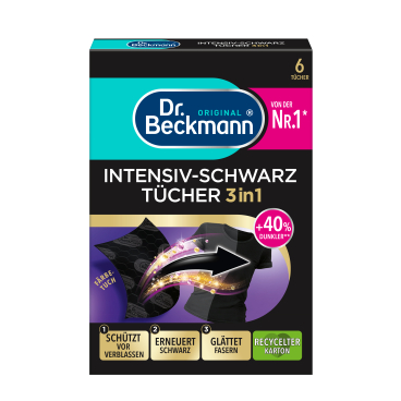 Dr. Beckmann Intensiv-Schwarz Tücher 3in1, Färbetuch 1 Packung = 6 Tücher - Bild-Darstellung des Produktes 1