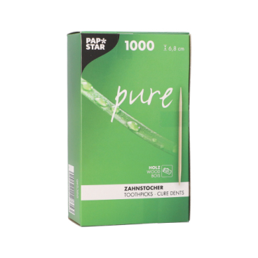 Zahnstocher einzeln verpackt Holz 6,5 cm mit Menthol 1000 Stück 16699