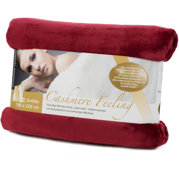 Gözze PREMIUM CASHMERE-Feeling Mikrofaserdecke, 180 x 220 cm Farbe: rot - Bild-Darstellung des Produktes 1